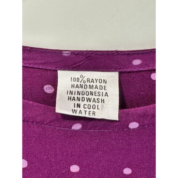 Vintage Purple Kaftan Top Artsy Boho Tunic Blouse Free Flowing Style - Picture 3 of 7